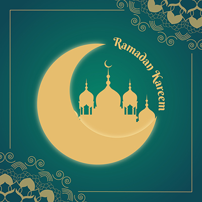 Flat banner template of ramadan kareem