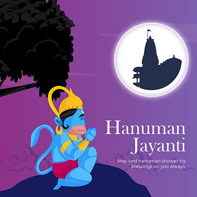 Hanuman jayanti on banner template