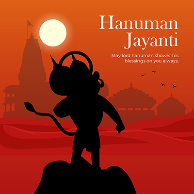 Hanuman jayanti with banner template