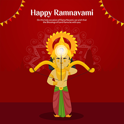 Happy Ramnavami on banner template
