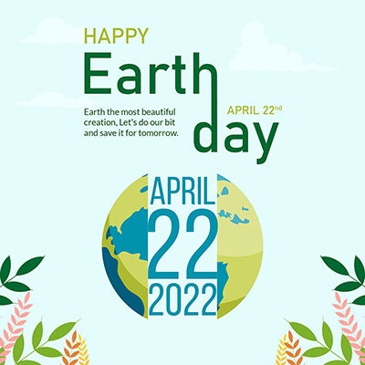 Happy earth day with template banner