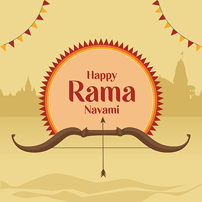 Happy rama navami with a banner template