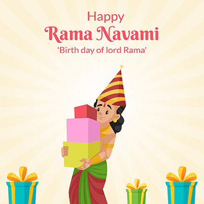 Happy rama navami with the template banner