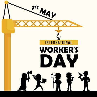 International workers day on template banner