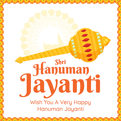 Shri hanuman jayanti on a template banner