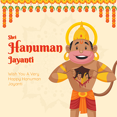 Shri hanuman jayanti with template design banner