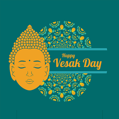 Template banner of happy vesak day event