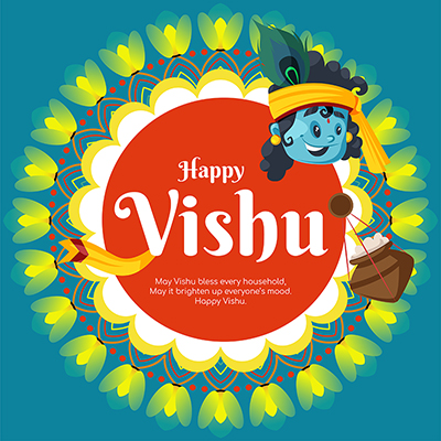 Template banner of happy vishu hindu festival