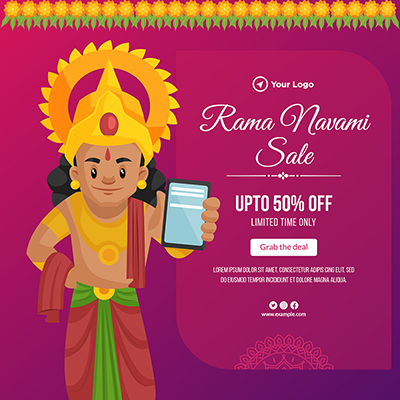 Template banner of rama navami sale