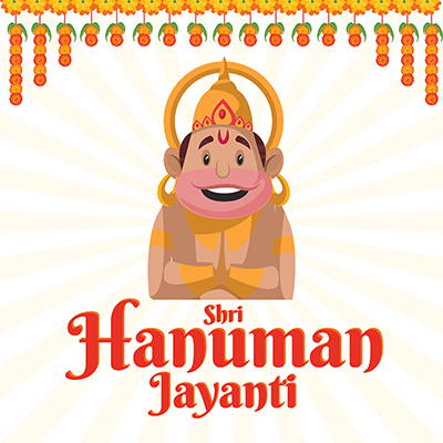Template banner of shri hanuman jayanti event