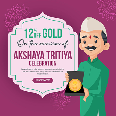 Akshaya tritiya celebrating gold offer template banner