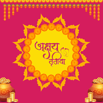 Akshaya tritiya in hindi typography banner template