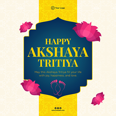 Banner design template for a happy akshaya tritiya