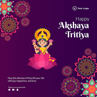 Banner design template with happy akshaya tritiya