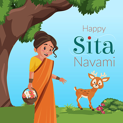 Banner template for happy sita navami event