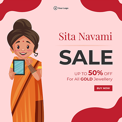 Banner template of sita navami sale offer on gold jewellery