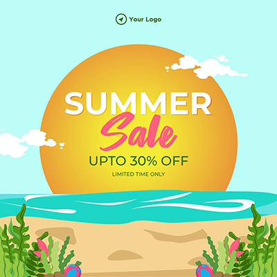 Banner template of summer sale for limited time only