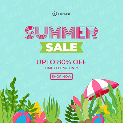 Banner template of summer sale off limited time only