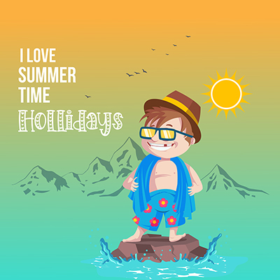 Banner template of summer time holidays
