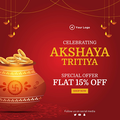 Celebrating akshaya tritiya special offer template design
