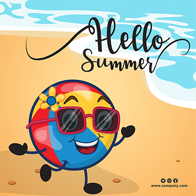 Creative banner of hello summer template