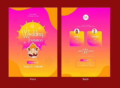 Design template for the wedding card invitation