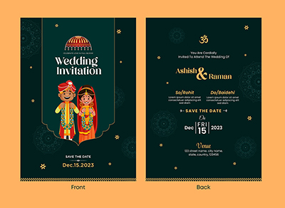 Design template for wedding and venue card