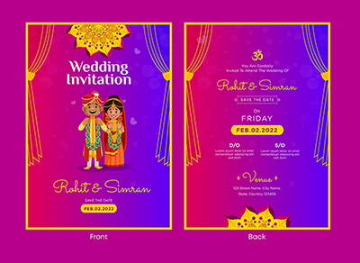 Design template of the wedding card invitation