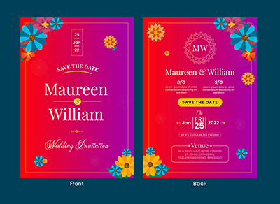 Design template with wedding card invitation