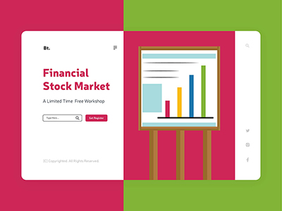 Financial stock market landing page template