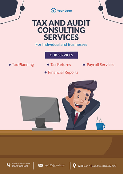 Flyer template for tax and audit consulting services