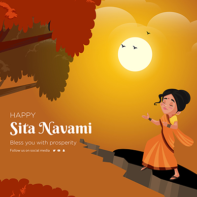 Happy sita navami event with template banner