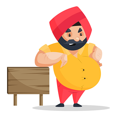 Punjabi man is standing with a wooden board