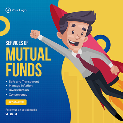 Service of mutual funds banner template
