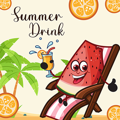 Summer drinks creative banner template