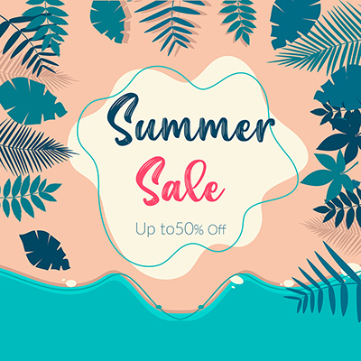 Summer sale flat template banner