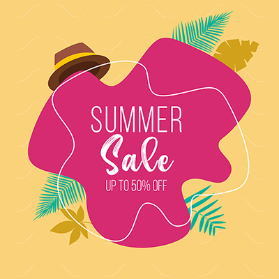 Summer sale off flat template banner