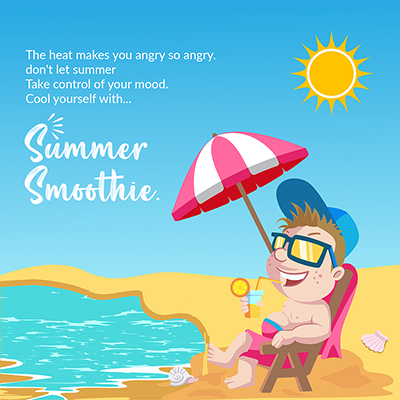 Summer smoothie banner template design