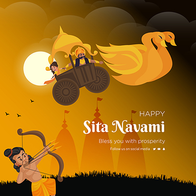 Template banner for happy sita navami event