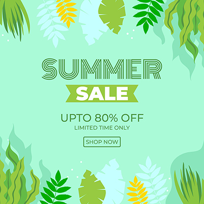 Template banner of summer sale off limited time only