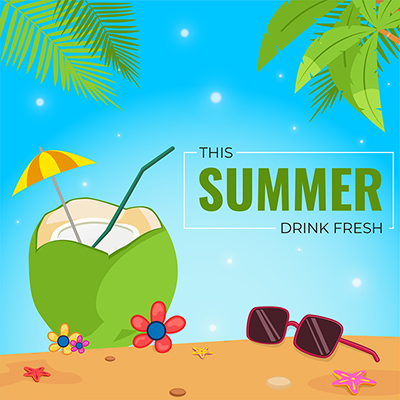 This summer drink fresh juice template design banner