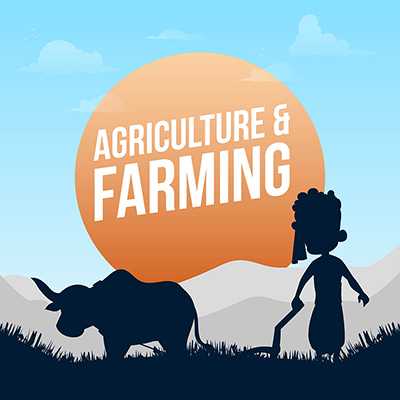 Agriculture and farming on template banner