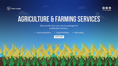 Agriculture and farming services on landscape template