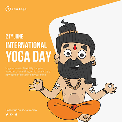 Banner for an international yoga day template