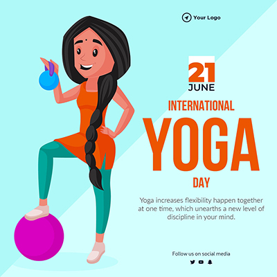 Banner for international yoga day template