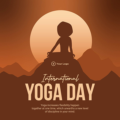 Banner of an international yoga day template
