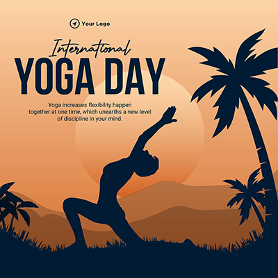 Banner of international yoga day template