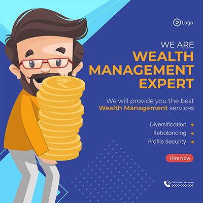 Banner template design of wealth management expert