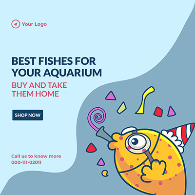 Banner template of best fishes for aquarium buy and take them home