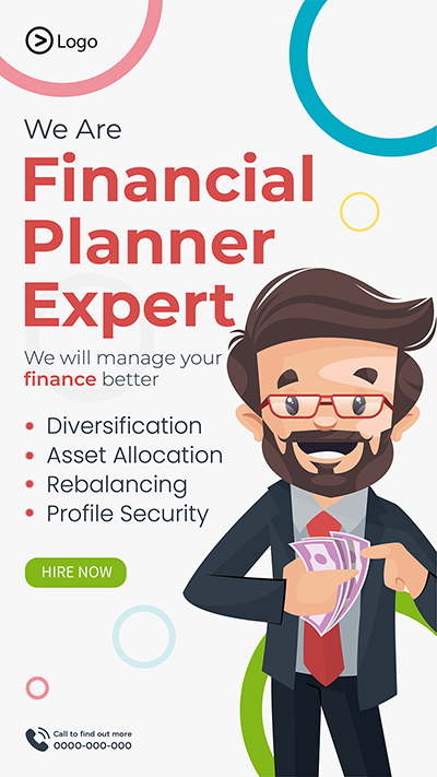 Financial planner expert portrait template